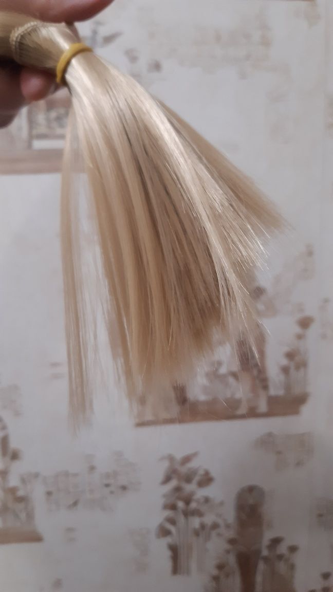 Искусственные русые волосы для кукол куклы рукоделие хендмейд
