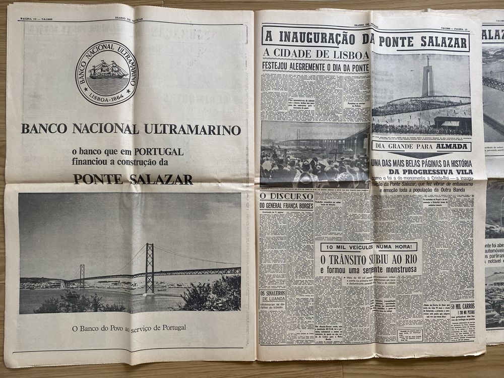 Jornal Diário de Notícias Inauguração Ponte SALAZAR