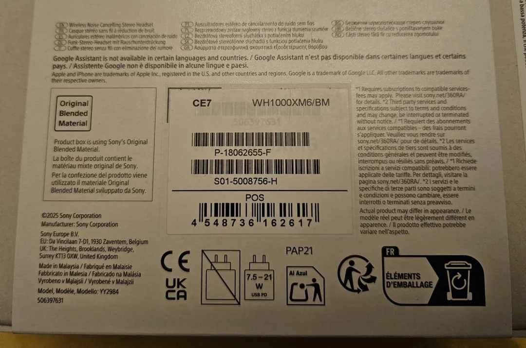 SONY WH 1000XM6 - Novo selado
