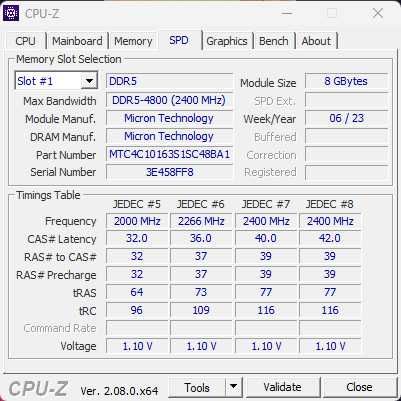 Оперативна память SO-DIMM DDR-5 4800 1.1v 16Gb 2x8Gb kit Micron