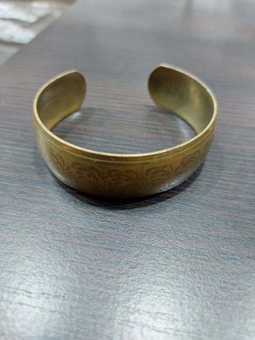 Mosiężna bransoleta mosiądz szeroka PRL