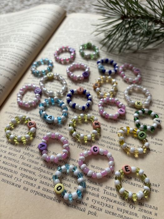 Браслет, колечко, сережки, підвіска з бісеру