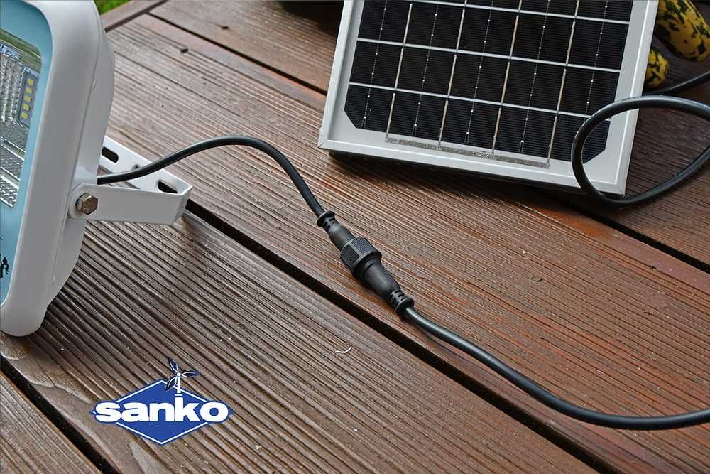 Lampa solarna SANKO LED E1 30W panel słoneczny 8W czujnik ruchu pilot