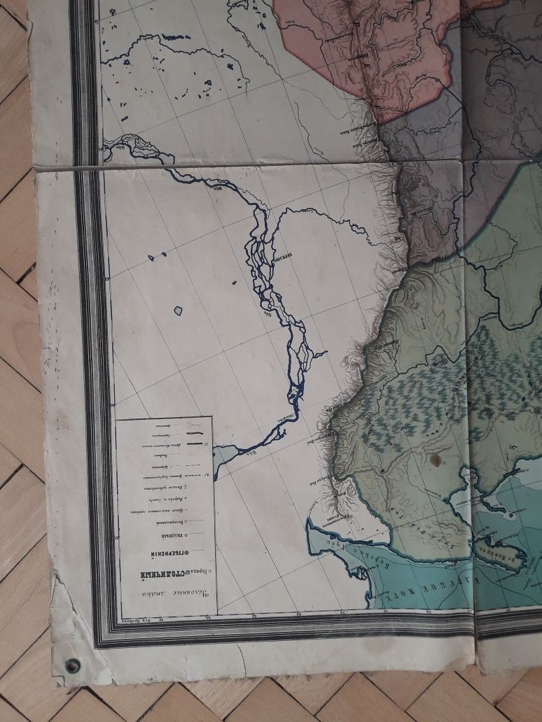 oryginaln Mapa z przełomu XIXw-XXw w europejskiej części Rosji a. ilin