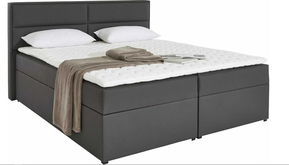 Łóżko kontynentalne z pojemnikami i materacami 160x200 od producenta