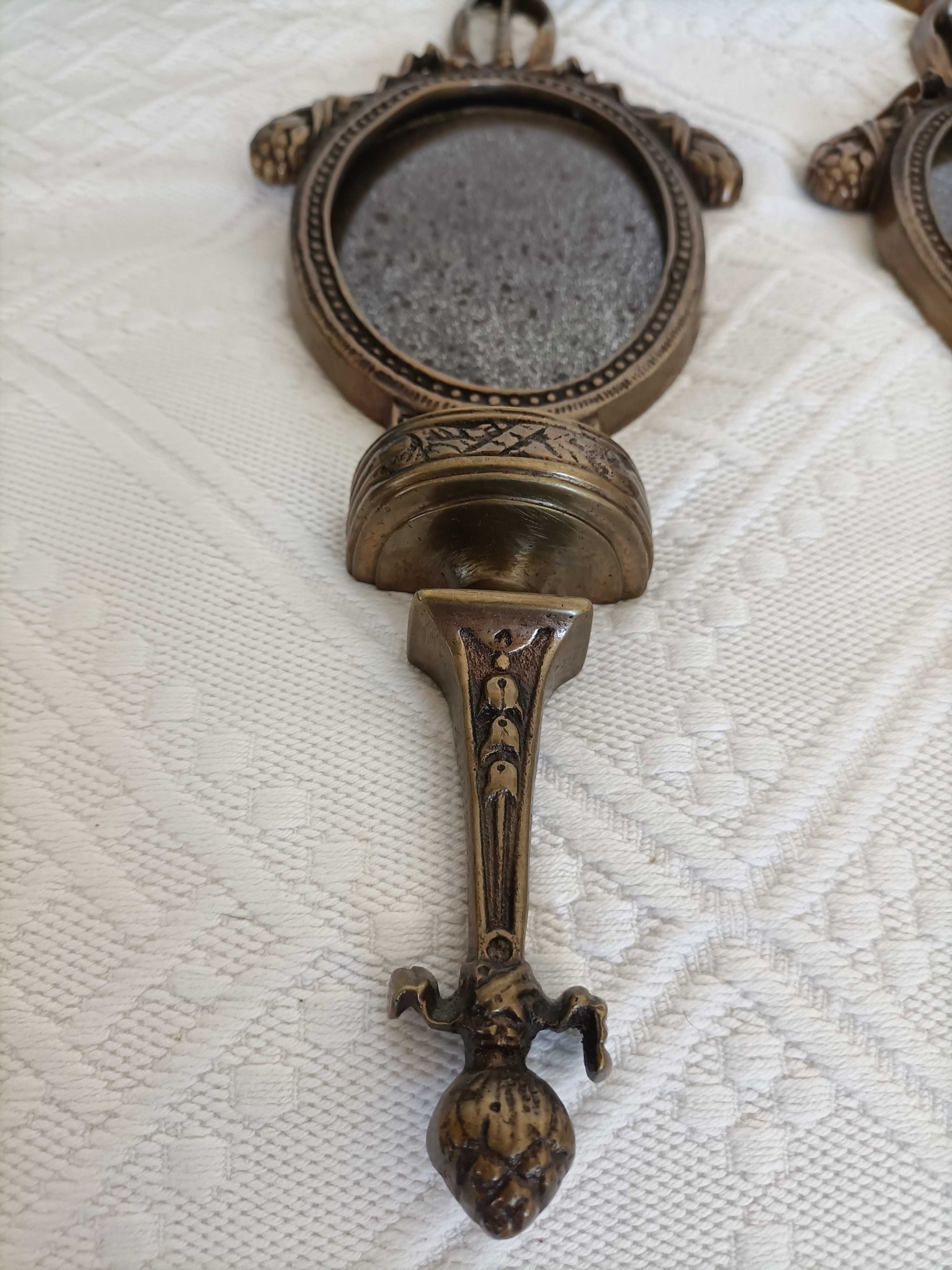 Par de Espelhos em Bronze Antigos 1900s