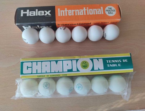 Bolas ténis de mesa Halex e Champion ping pong colecionável
