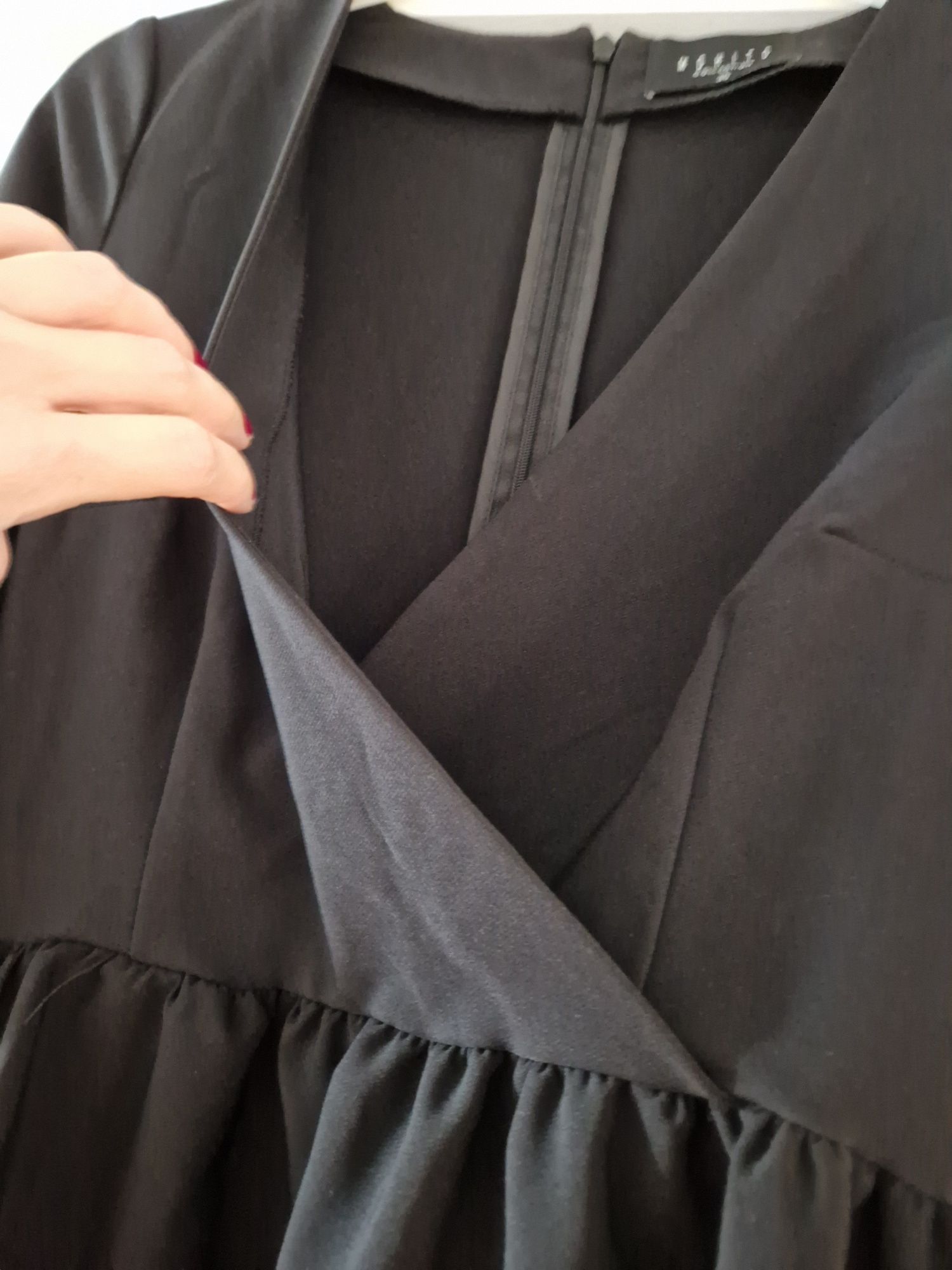 Mohito sukienka S 36 czarna kopertowa rozkloszowana