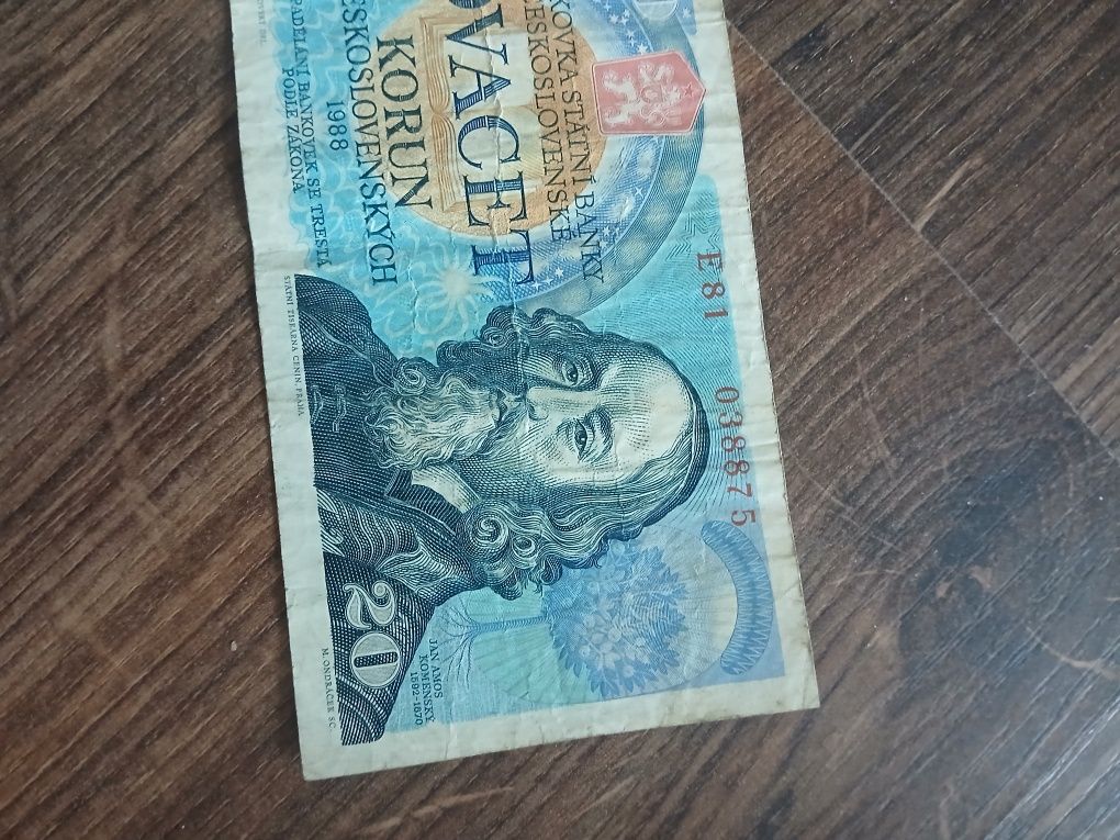 Banknot 20 koron czeskich CzechSłowacja 1988