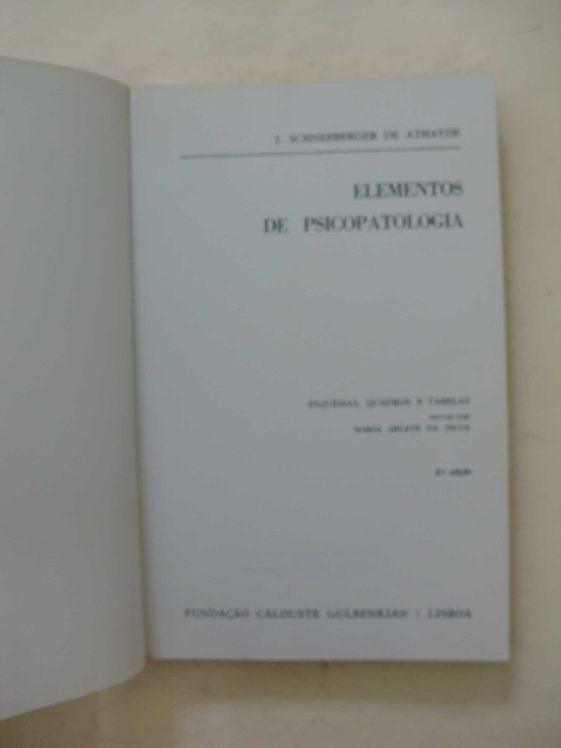 Elementos de Psicopatologia
de J. Schneeberger de Athayde