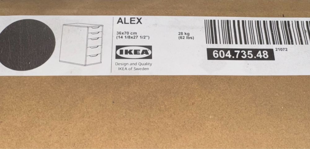 ALEX Komoda, czarnybrąz, 36x70 cm NOWA IKEA