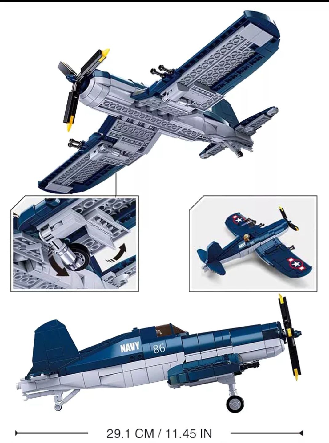 Конструктор Армия SLUBAN M38-B1109 Самолёт Чанс-Воут F4U Ко