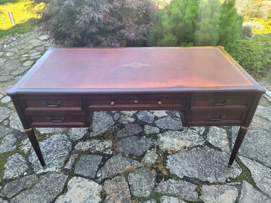 biurko Louis Philippe Francja  antyk retro design skóra mahoń