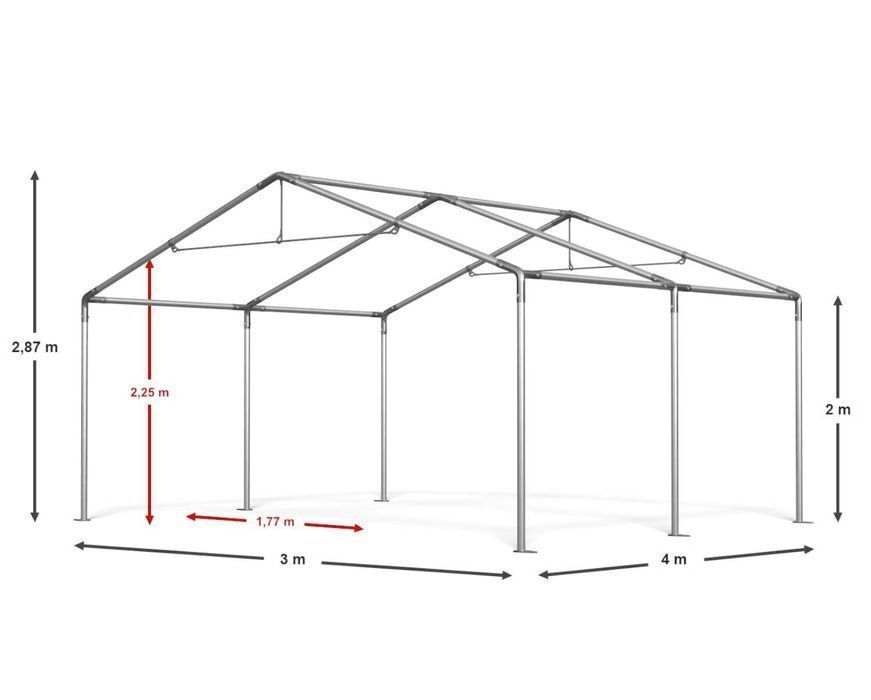 Namiot Magazynowy 3x4x2m Namiot Handlowy Namiot do Ogrodu DAS