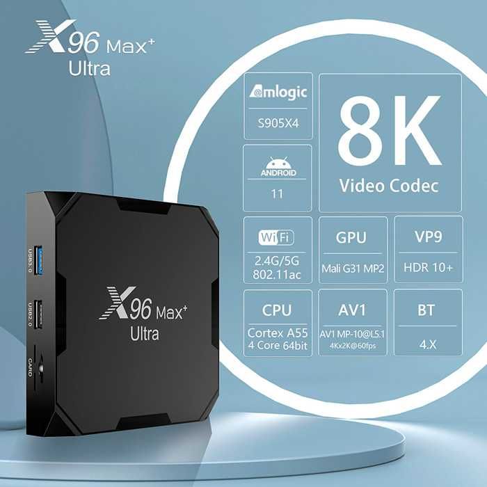 X96 Max+ Plus Ultra 4/32 - Настроена. Гарантия. Смарт тв приставка