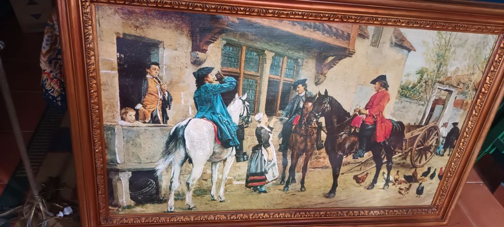 Quadro com pintura em relevo