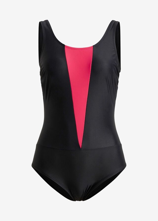 B.P.C modelujący kostium kąpielowy czarno różowy ^48