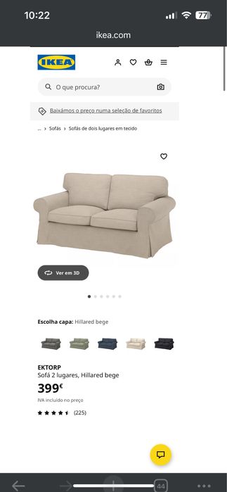 EKTORP Sofá 2 lugares Ikea conjunto