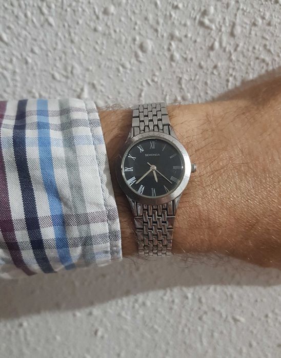 Zegarek nareczny damski SEKONDA N4066 czarna tarcza bransoleta JAPAN