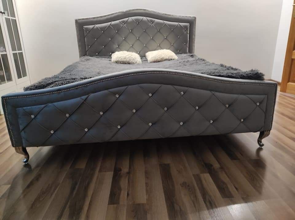 Łóżko tapicerowane nóżka ludwik 160x200 cm