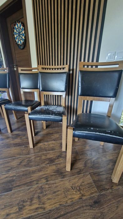 Zestaw 4 krzeseł do renowacji Black Red White