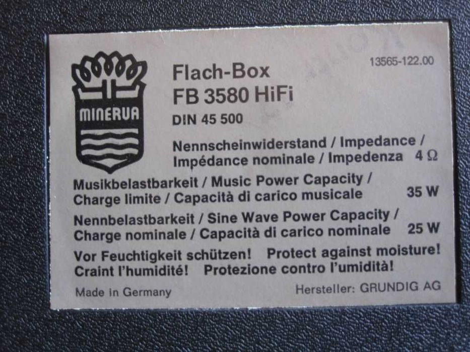Grundig Minerva FB 3580 HiFi - Głośniki płaskie – super stan.