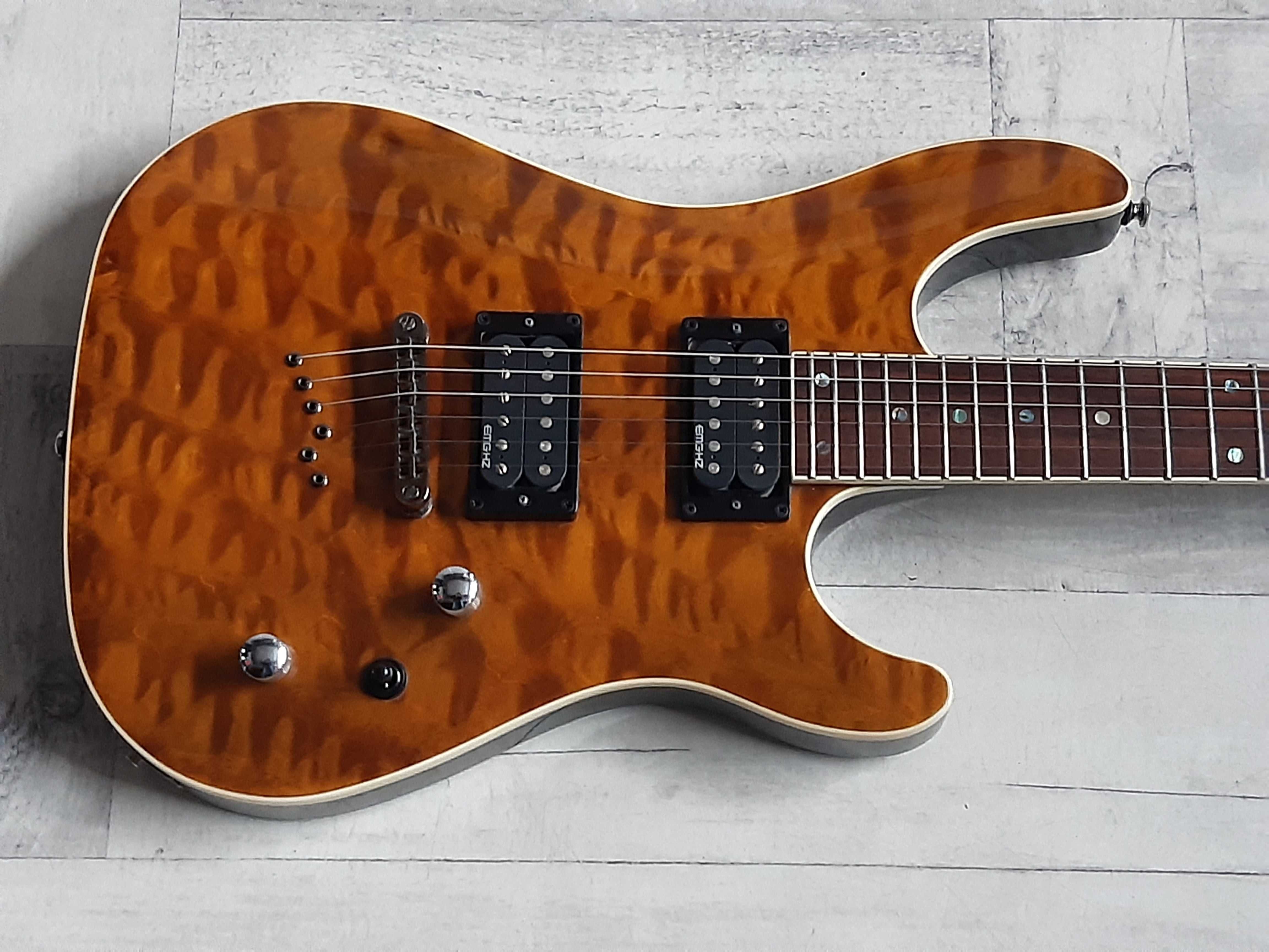 Piękna Gitara Cort -EMG- transparent amber- wysyłka Gratis lub zamiana
