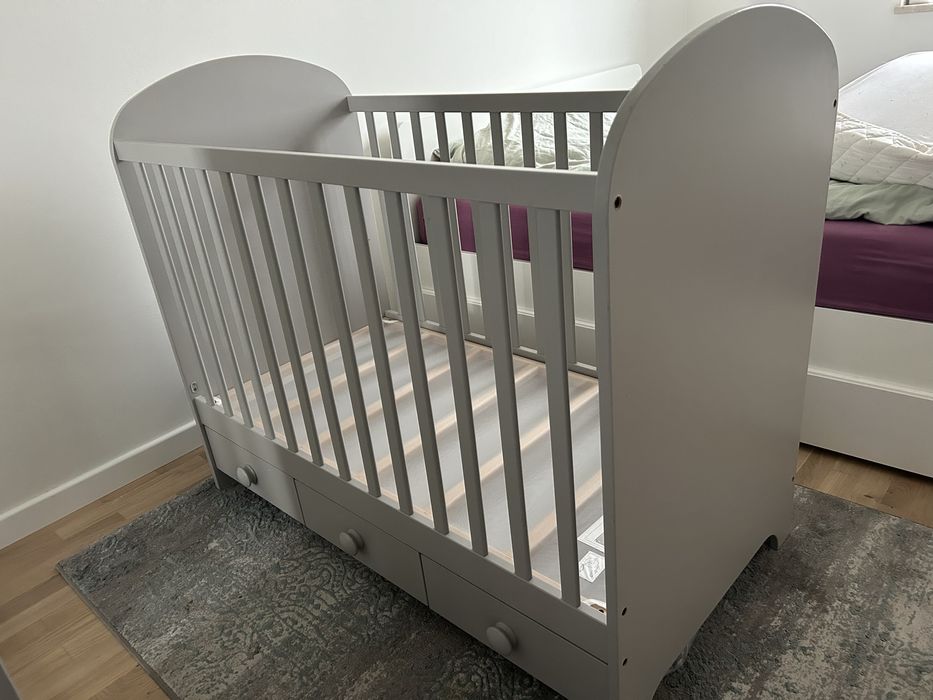 Łóżeczko IKEA GONATT szare 120x60
