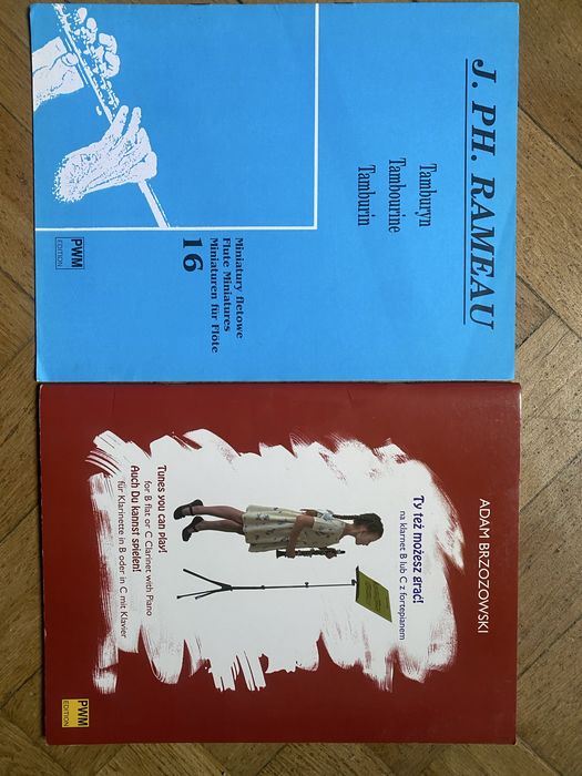 Sprzedam nuty: na skrzypce, fortepian, akordeon, klarnet, flet