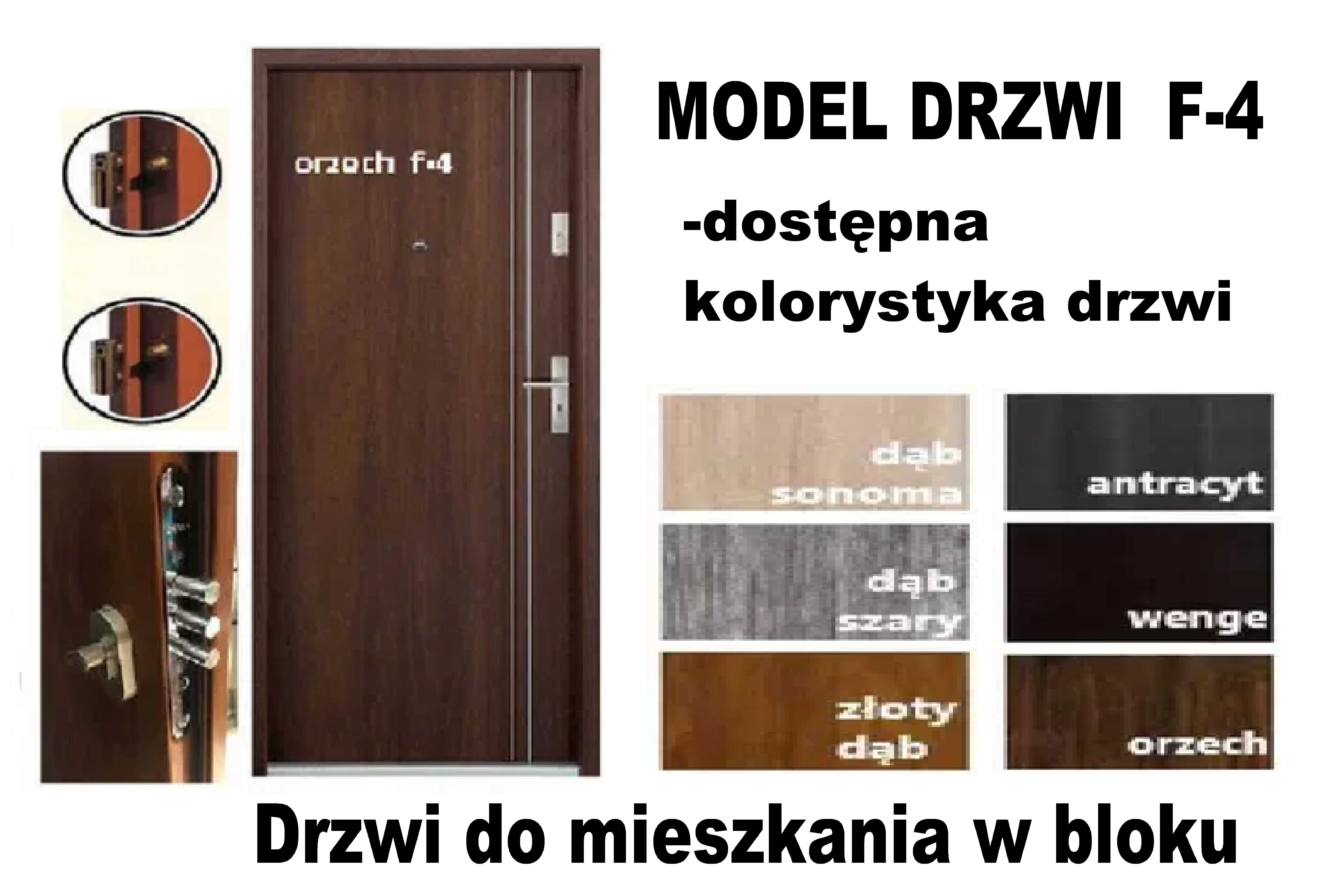 Drzwi do BLOKU wejściowe - zewnętrzne z MONTAŻEM ,Wyprzedaż!! Polskie