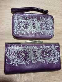 Кожаный кошелёк Vif с чехлом для телефона