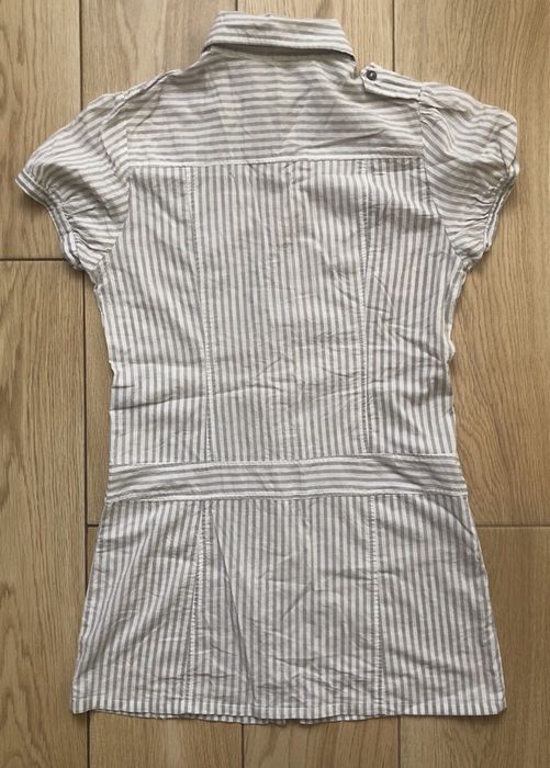 Koszula/ tunika w beżowo-szare paski S