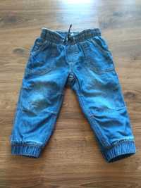 Spodnie jeansy h&m ocieplane rozm. 86 bdb stan