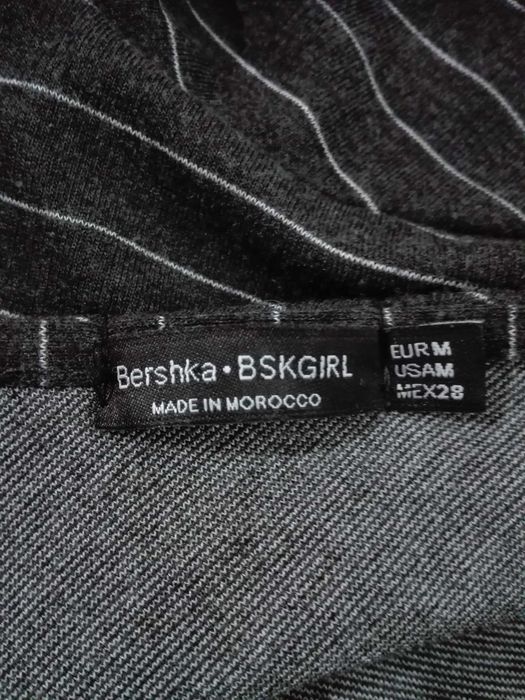 sukienka/kombinezon Bershka, szary w prążki, 36, S, grafitowy