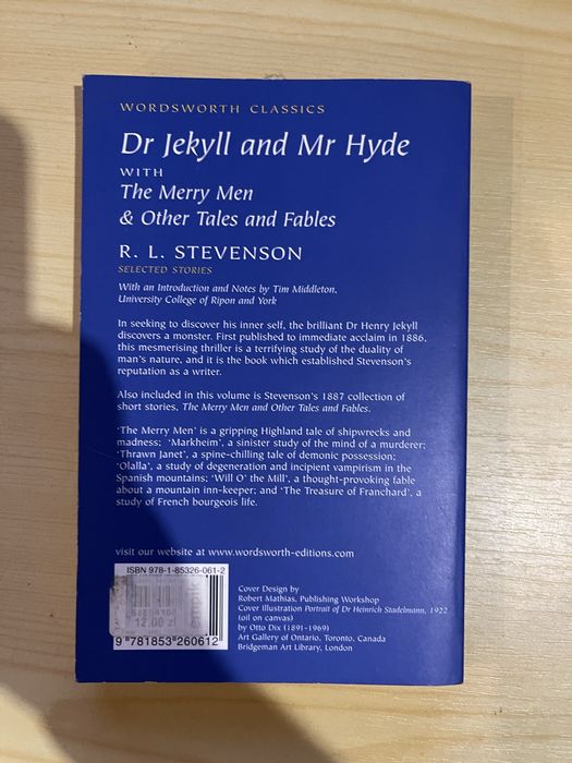 Dr Jekyll and Mr Hyde Robert Louis Stevenson