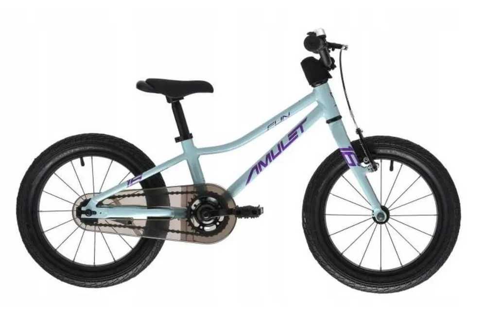 Rower Dziecięcy AMULET 16 Fun celeste blue/purple LEKKI 7,2 kg
