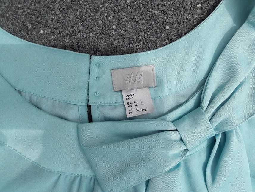 turkusowa sukienka h&m 40 delikatna na wesele przyjęcie