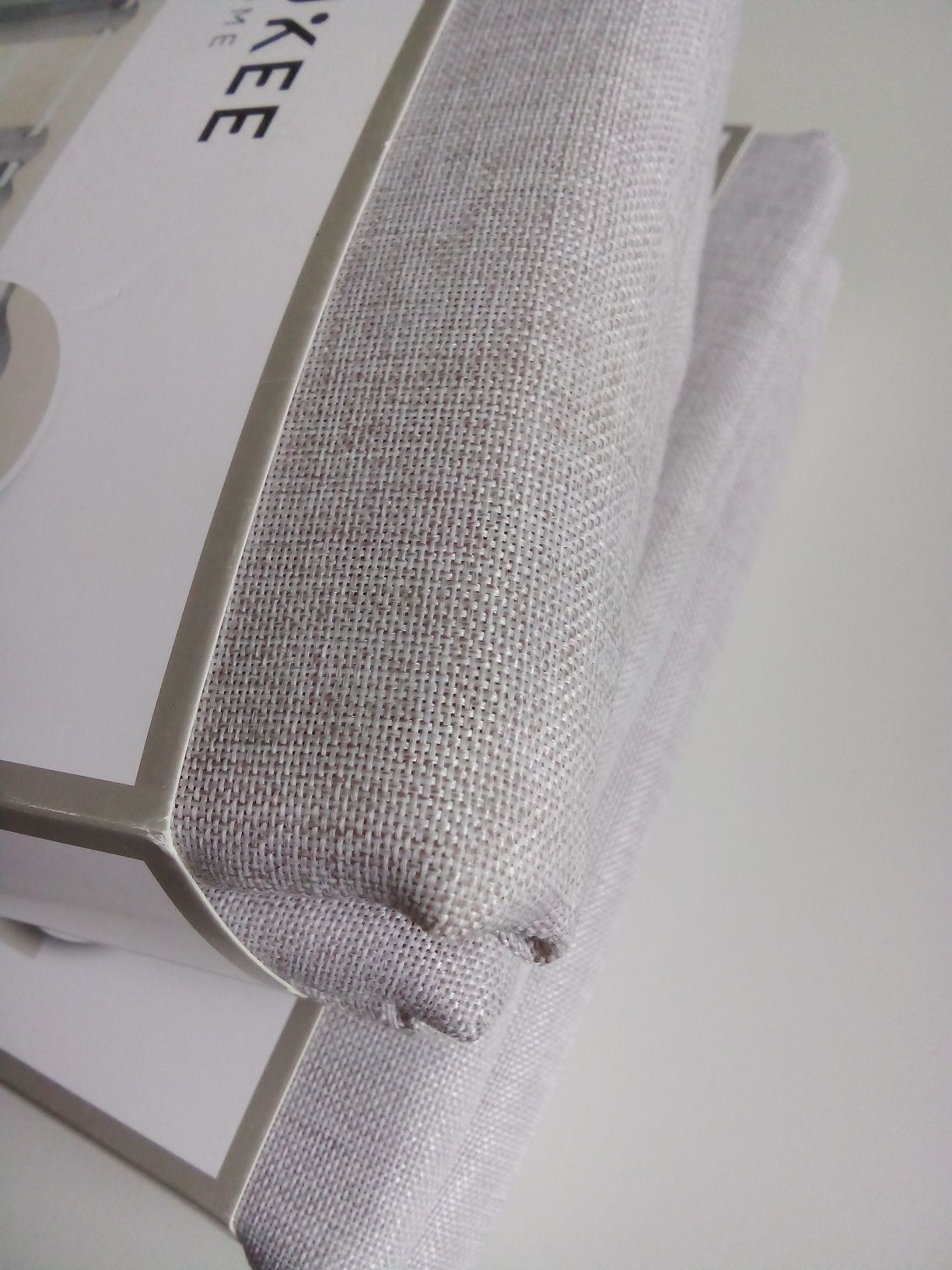 4 zasłony boho na przelotkach SMUKEE kolor beżowy materiał jak len