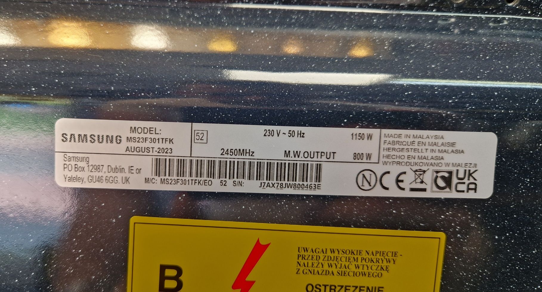 Kuchenka mikrofalowa SAMSUNG MS23F301TFK, Komis Jasło Czackiego