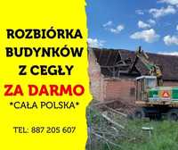 Rozbiórki budynków z cegły za materiał cegła rozbiórka wyburzenia dom