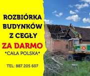 Rozbiórki budynków z cegły za materiał cegła rozbiórka wyburzenia dom