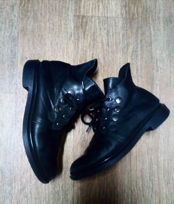 Черевики / ботинки чорні шкіра 39 розмір 24,5 см