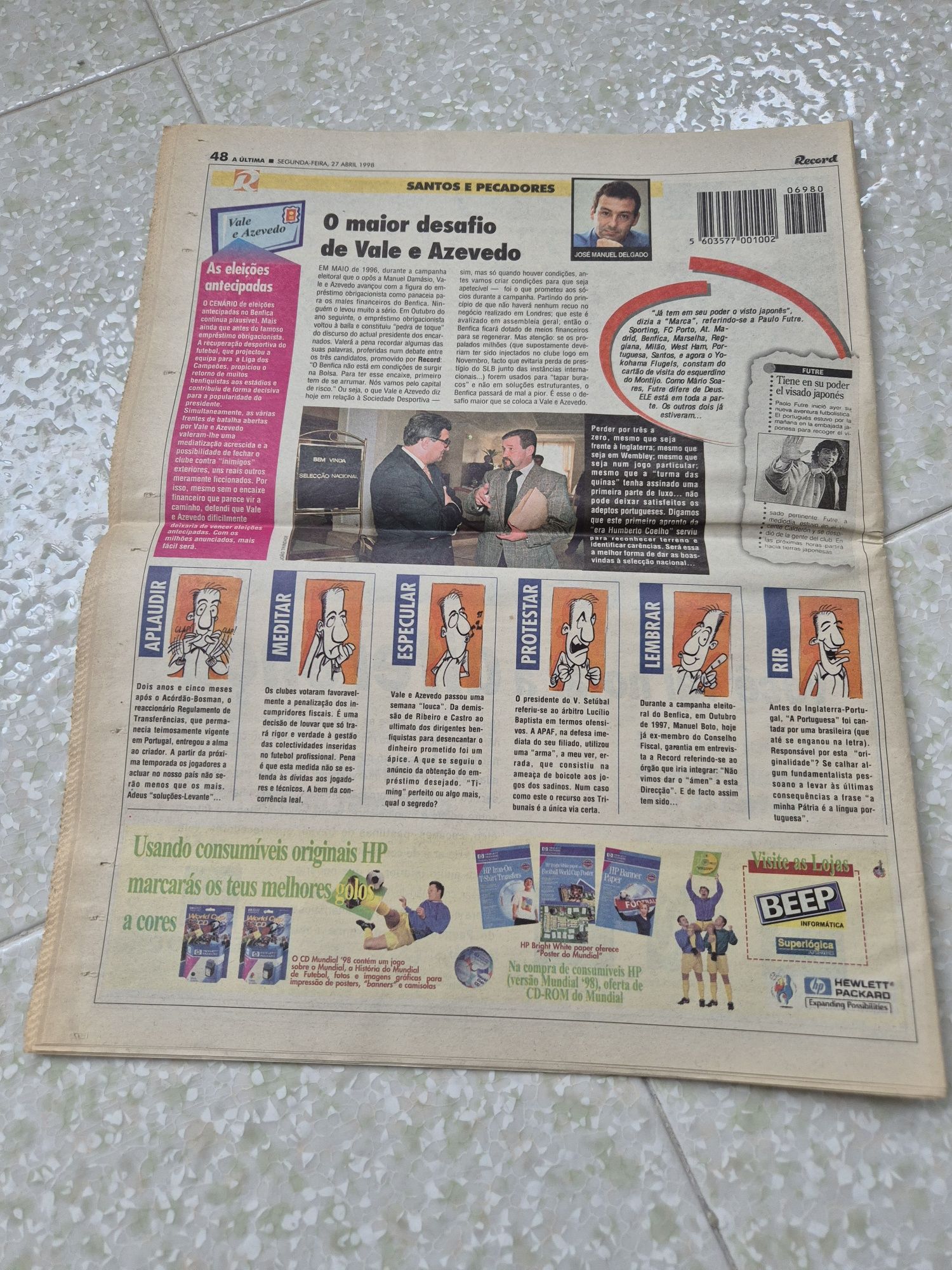 Jornal Record 27 Abril 1998  FCPTetra Campeão 

Futebol Clube do Porto