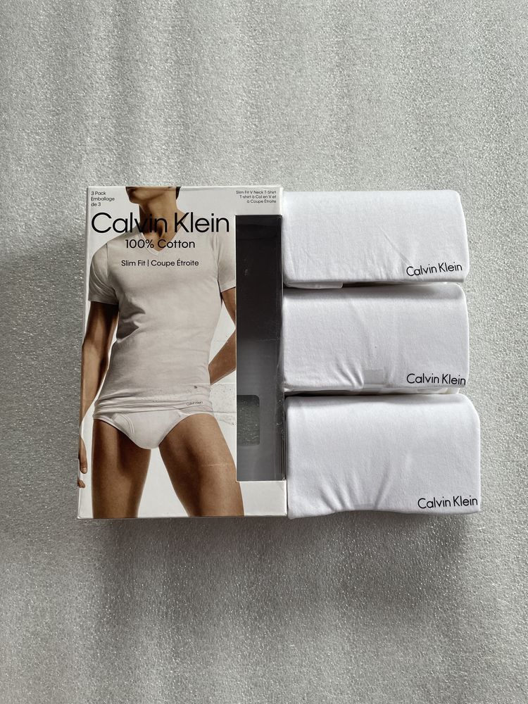 Новый набор calvin klein футболки (ck 3pk Vneck white)с Америки M,L,XL
