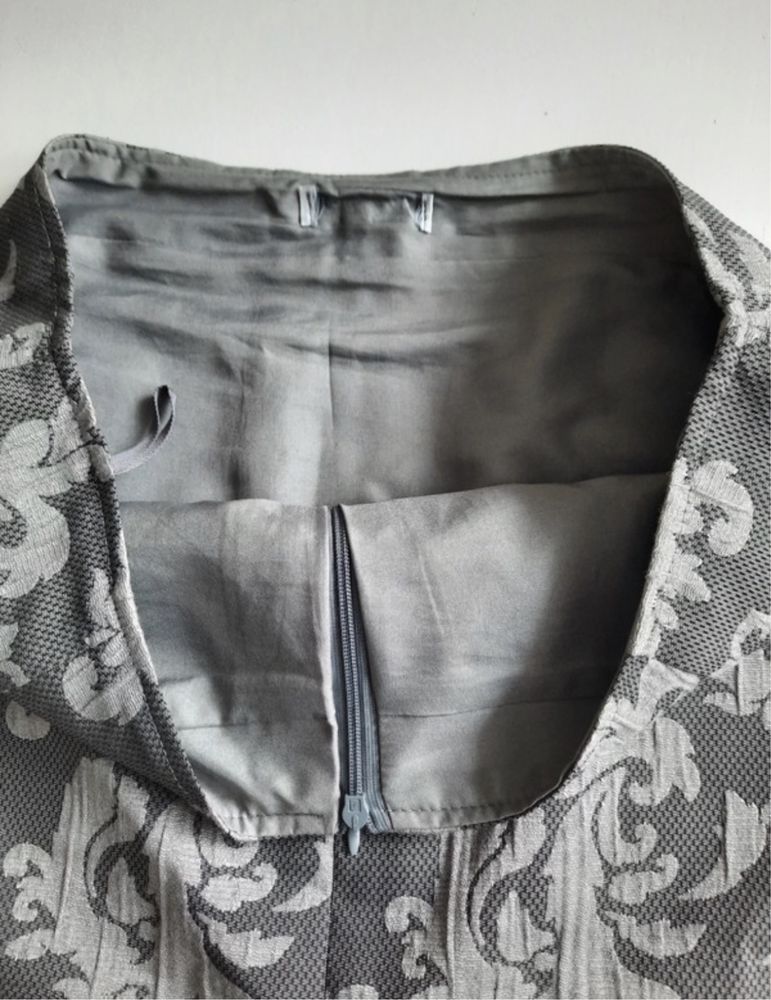 STAN IDEALNY Spódnica XL/42 we wzór kobieca szara przed kolano #1628
