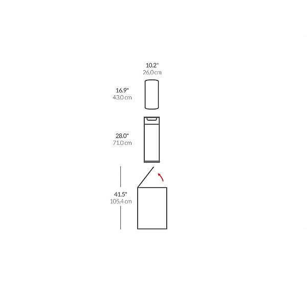 Kosz na śmieci 40l Touch-bar Slim - stal Fpp / simplehuman