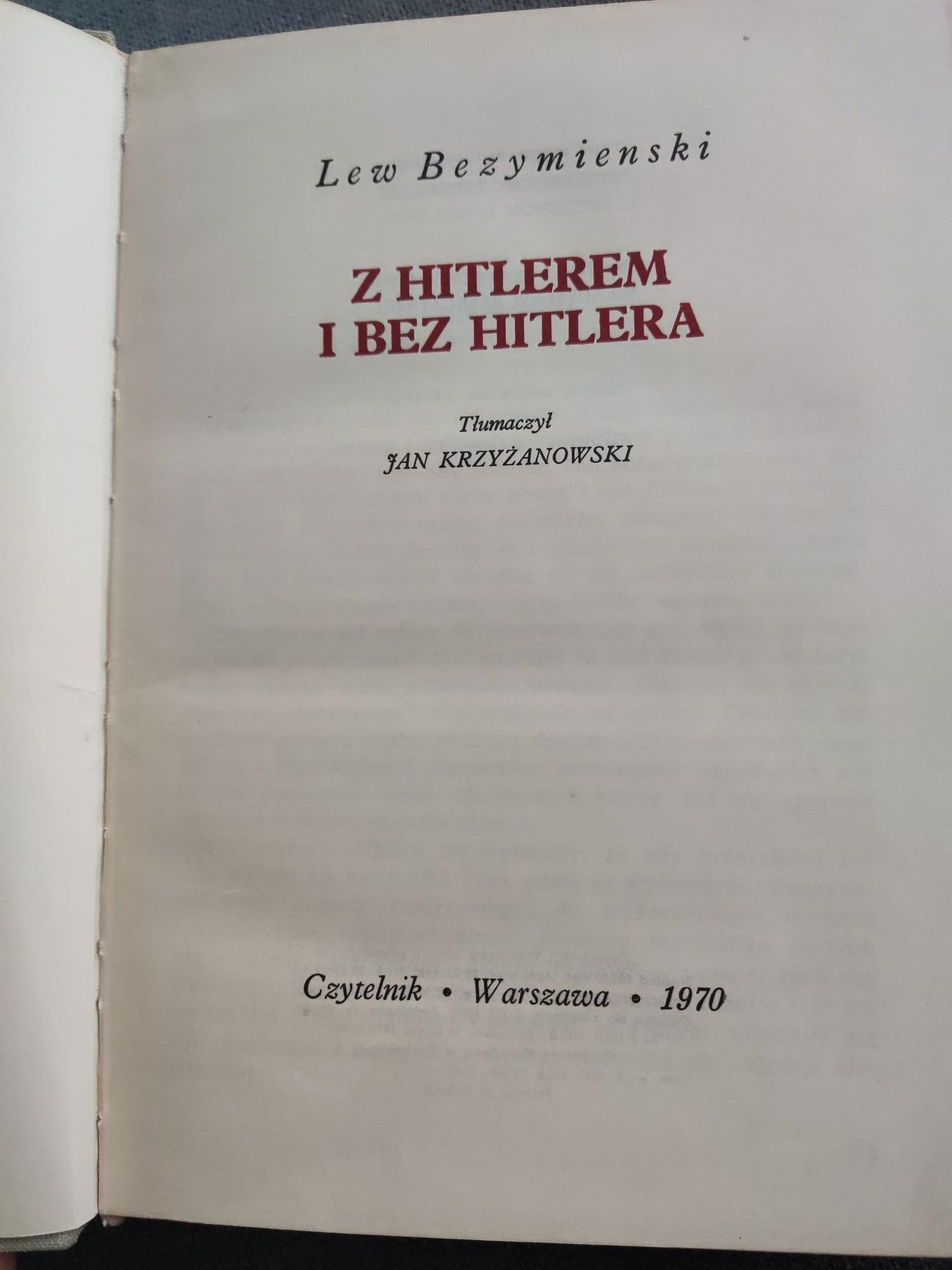Książka "z Hitlerem i bez Hitlera"