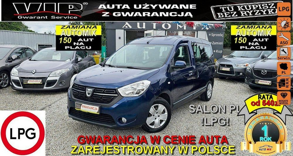 Dacia Dokker 1,6/102KM LPG!Salon Pl ,Klima,Hak 5 os ! GWARANCJA/ZAMIANA-automi-x.pl