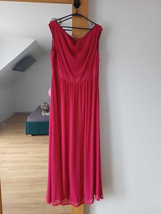 Suknia długa ciemny róż