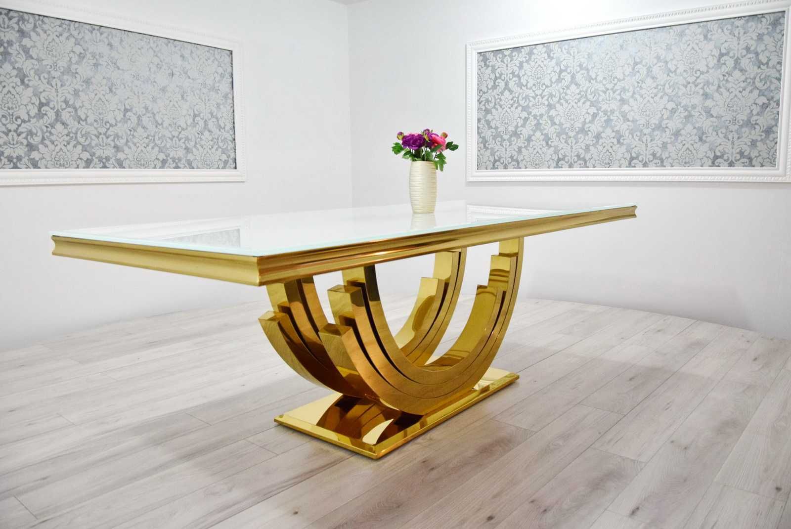 Stół glamour stal złoto polerowana SG (1009) 200cm x 100cm